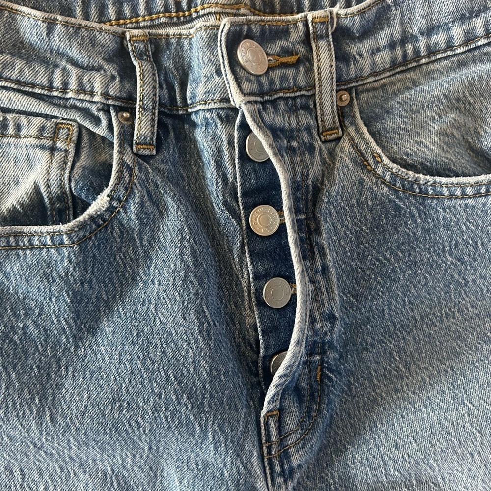 PacSun High Rise Stretch Dad Jeans 26 | Vintage Light Wash Straight Leg - Picture 6 of 12